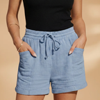Women’s Summer Shorts with Elastic Waistband and Pockets