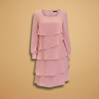 Women’s Trendy Dress with Layers and Long Sleeves