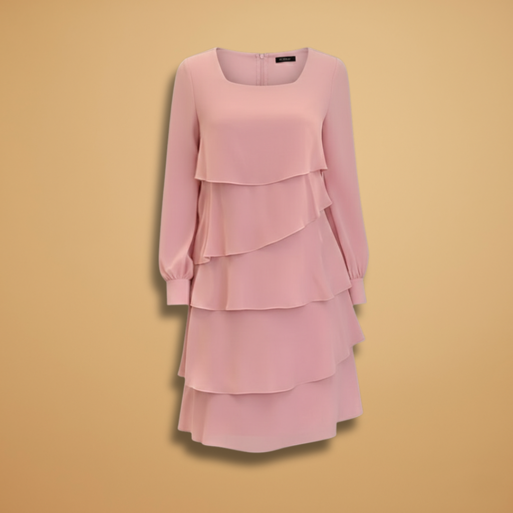 Women’s Trendy Dress with Layers and Long Sleeves