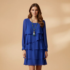 Women’s Trendy Dress with Layers and Long Sleeves