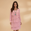 Women’s Trendy Dress with Layers and Long Sleeves