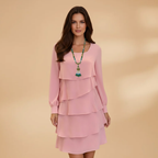 Women’s Trendy Dress with Layers and Long Sleeves