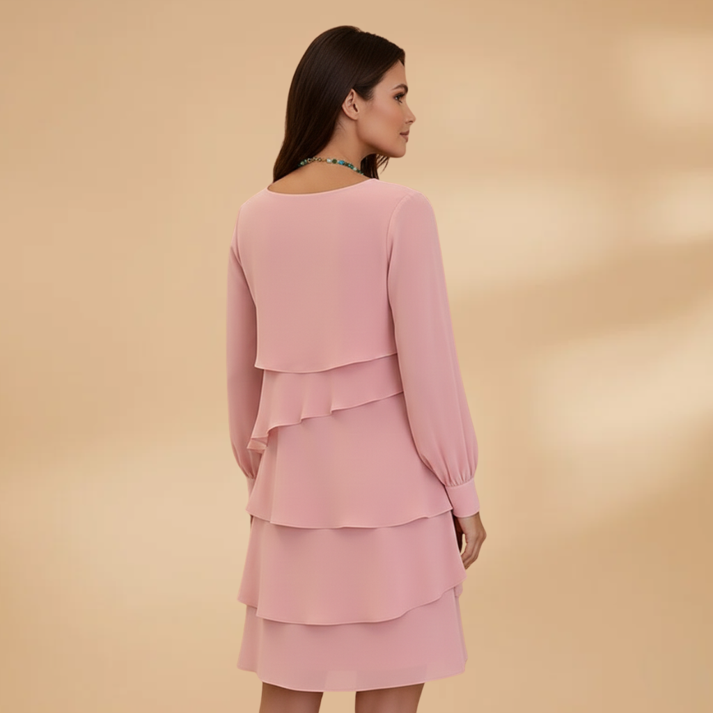 Women’s Trendy Dress with Layers and Long Sleeves