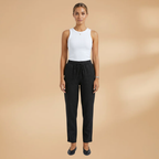 Women's Trousers with Elastic Waistband and Adjustable Drawstring
