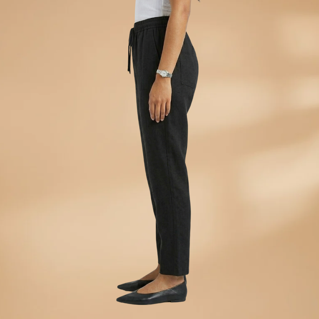Women's Trousers with Elastic Waistband and Adjustable Drawstring