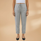 Women's Trousers with Elastic Waistband and Adjustable Drawstring