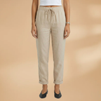 Women's Trousers with Elastic Waistband and Adjustable Drawstring