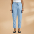 Women's Trousers with Elastic Waistband and Adjustable Drawstring