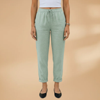 Women's Trousers with Elastic Waistband and Adjustable Drawstring