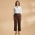 Women's Trousers with Side Pockets and Straight Legs