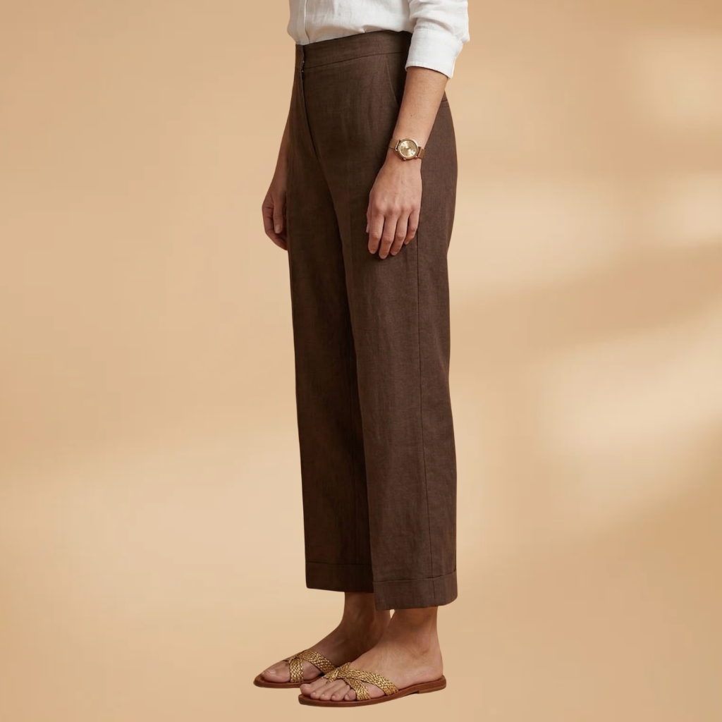 Women's Trousers with Side Pockets and Straight Legs