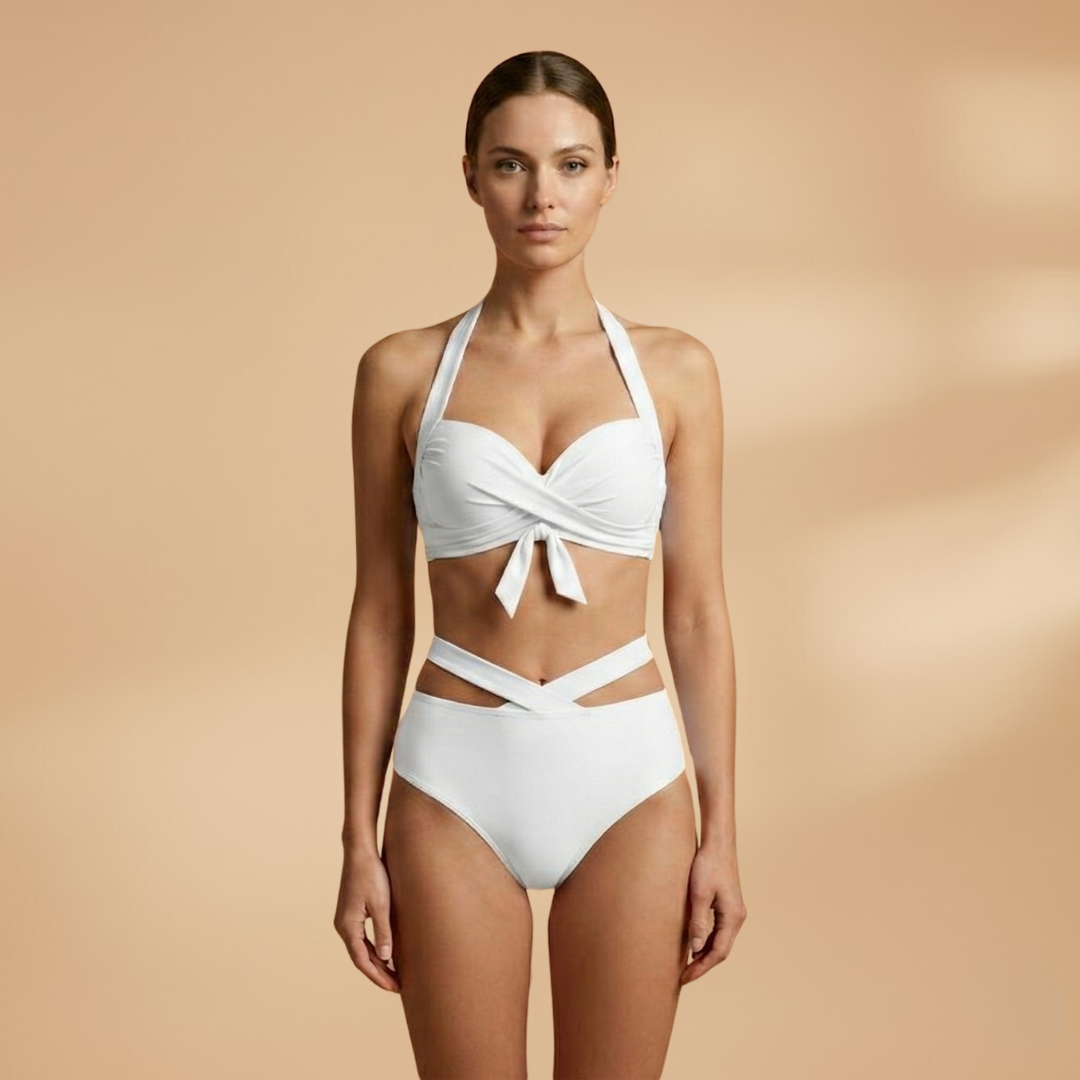 Women’s Two-Piece Bikini with High Waist and Tummy Control