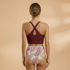 Women’s Two-Piece with High-Waist Bikini and Floral Pattern