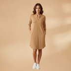 Women's V-Neck Dress with Loose Fit for Everyday Wear