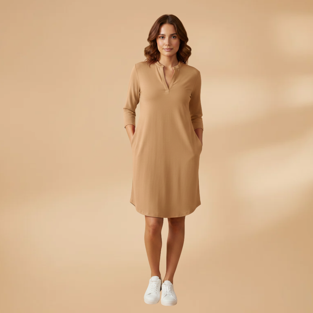 Women's V-Neck Dress with Loose Fit for Everyday Wear