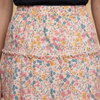 Women's Voluminous Skirt with Floral Design and Frilled Hem
