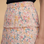 Women's Voluminous Skirt with Floral Design and Frilled Hem