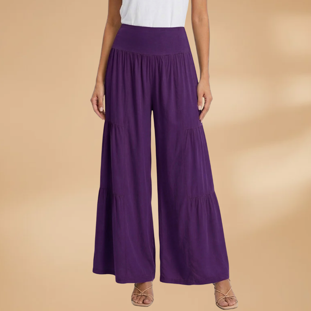 Women's Wide-Leg Trousers with High Waist and Flowy Fit