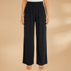 Women's Wide-Leg Trousers with Smocked Waistband