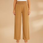 Women's Wide-Leg Trousers with Smocked Waistband