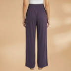 Women's Wide-Leg Trousers with Smocked Waistband