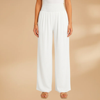 Women's Wide-Leg Trousers with Smocked Waistband
