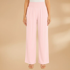 Women's Wide-Leg Trousers with Smocked Waistband