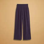 Women's Wide-Leg Trousers with Smocked Waistband