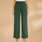 Women's Wide-Leg Trousers with Smocked Waistband