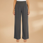 Women's Wide-Leg Trousers with Smocked Waistband