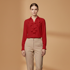 Women’s Blouse with Ruffle Details and Elegant Sleeves