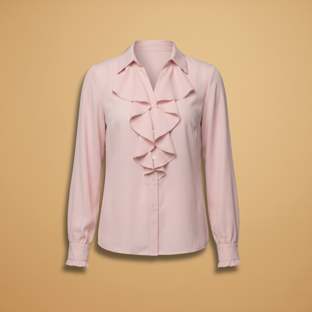Women’s Blouse with Ruffle Details and Elegant Sleeves