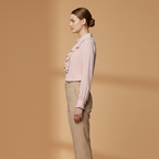 Women’s Blouse with Ruffle Details and Elegant Sleeves