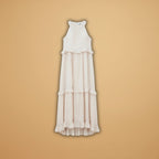 Women's dress with a tiered skirt and ruffled details