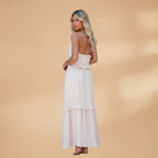 Women's dress with a tiered skirt and ruffled details