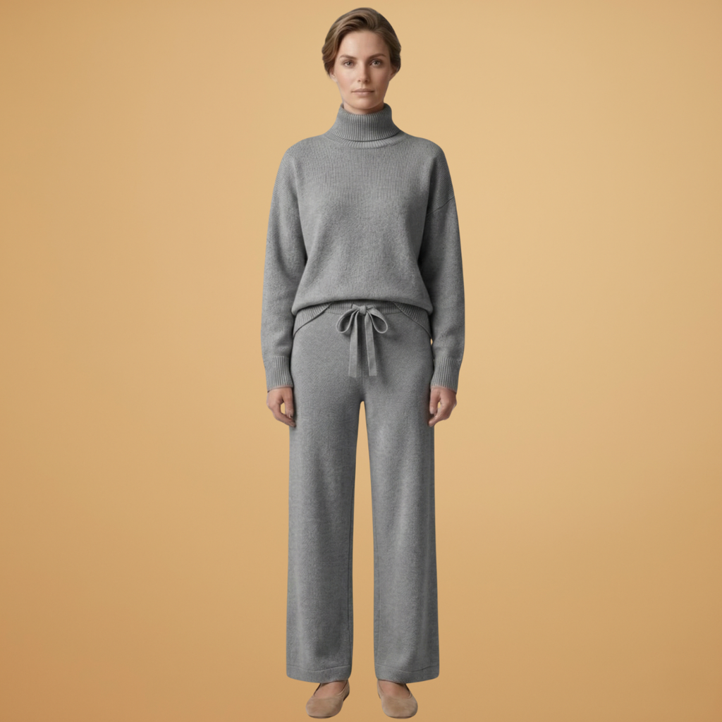 Women’s two-piece set with high neck and wide legs