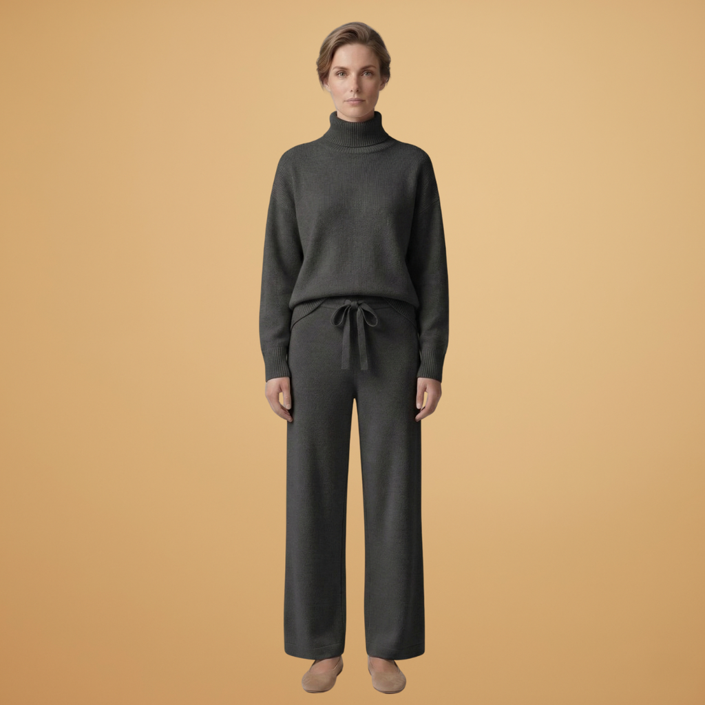 Women’s two-piece set with high neck and wide legs