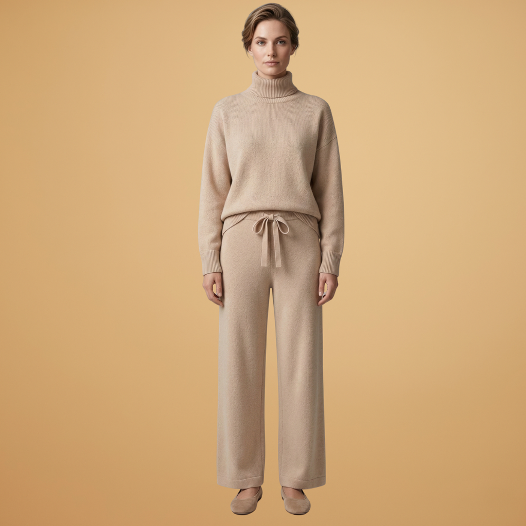 Women’s two-piece set with high neck and wide legs