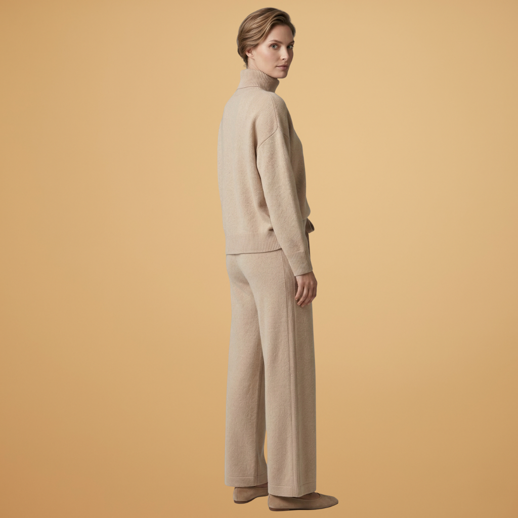 Women’s two-piece set with high neck and wide legs