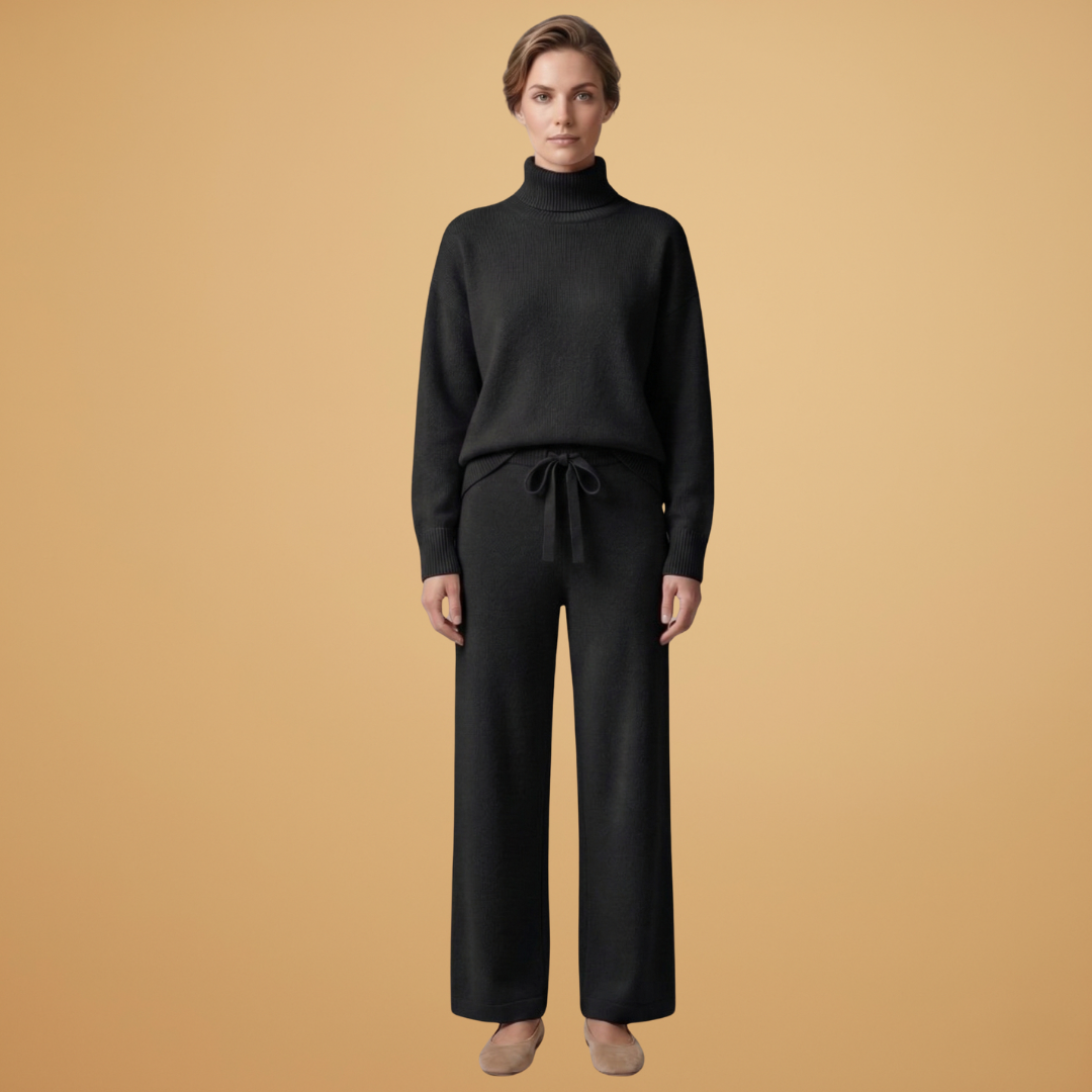 Women’s two-piece set with high neck and wide legs