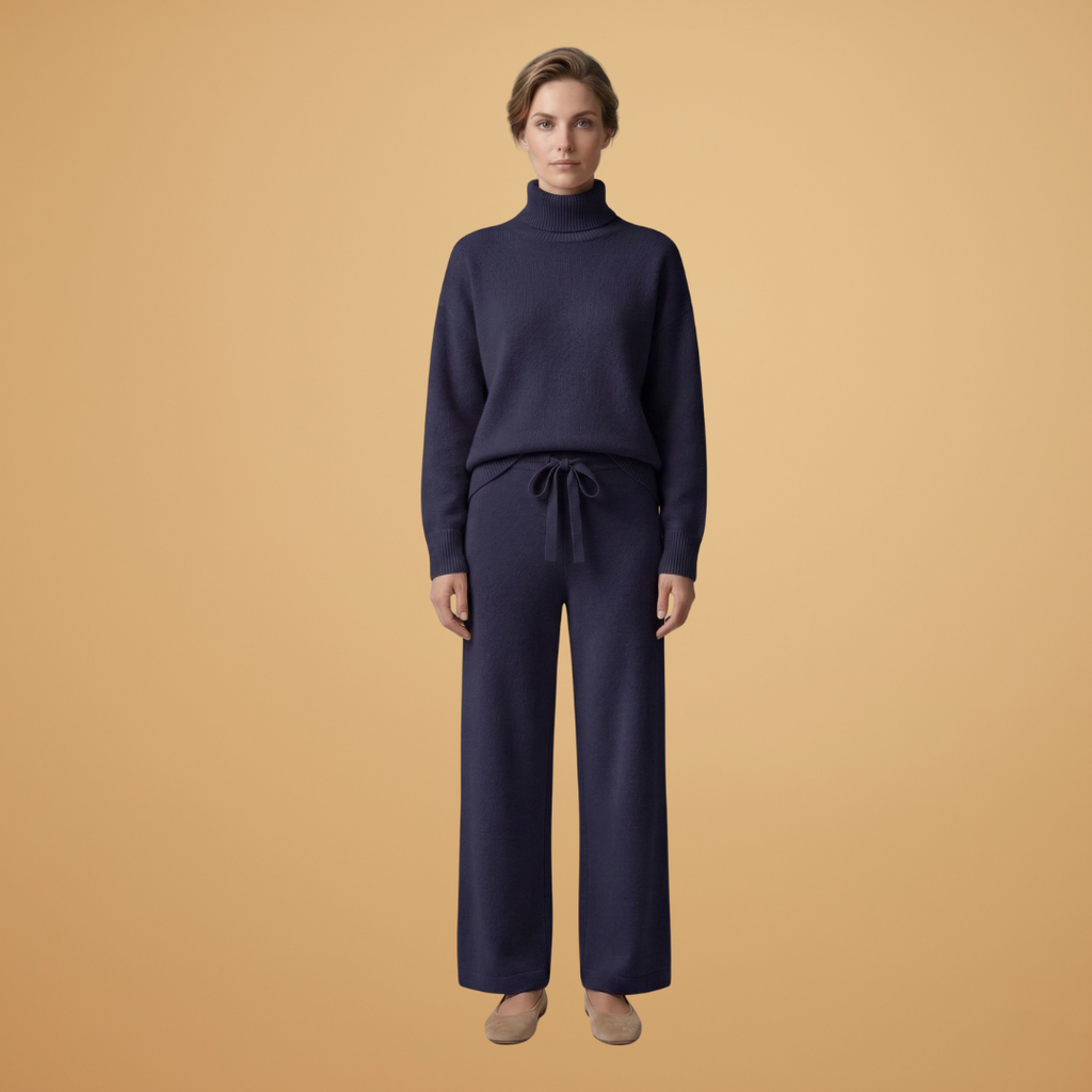 Women’s two-piece set with high neck and wide legs