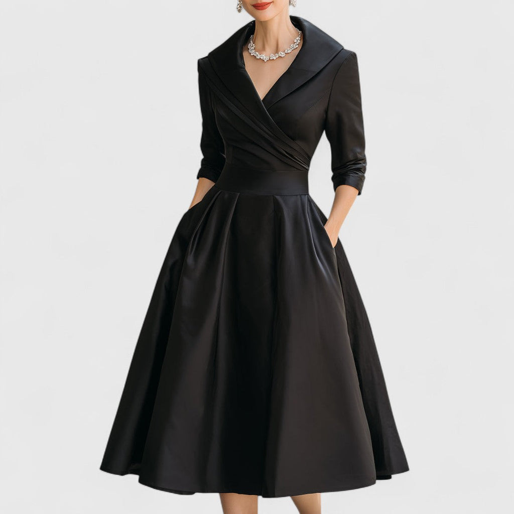 Women's Elegant V-neck Midi Dress