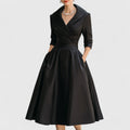 Women's Elegant V-neck Midi Dress