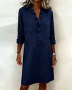 V-Neck Ruffled Dress