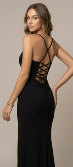 Women's Sweetheart Spaghetti Strap Bodycon Maxi Dress - High Slit
