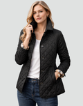 Women’s Quilted Mid-Season Jacket Button Front Lightweight Coat