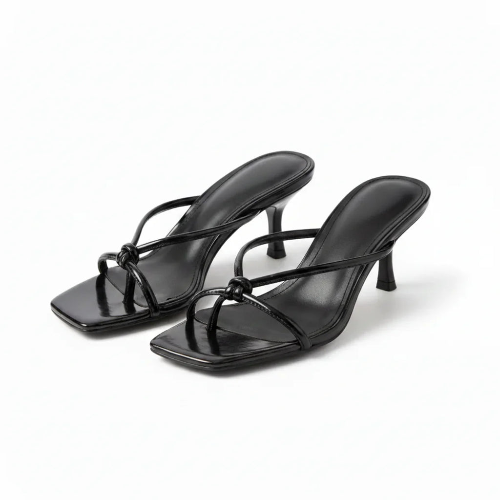 Women’s Orthopedic Heeled Sandals – Elegant Knot Strap Fit