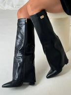 Women's suede boots with metallic details