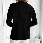Women’s Cable Knit Cashmere Sweater with Crew Neck