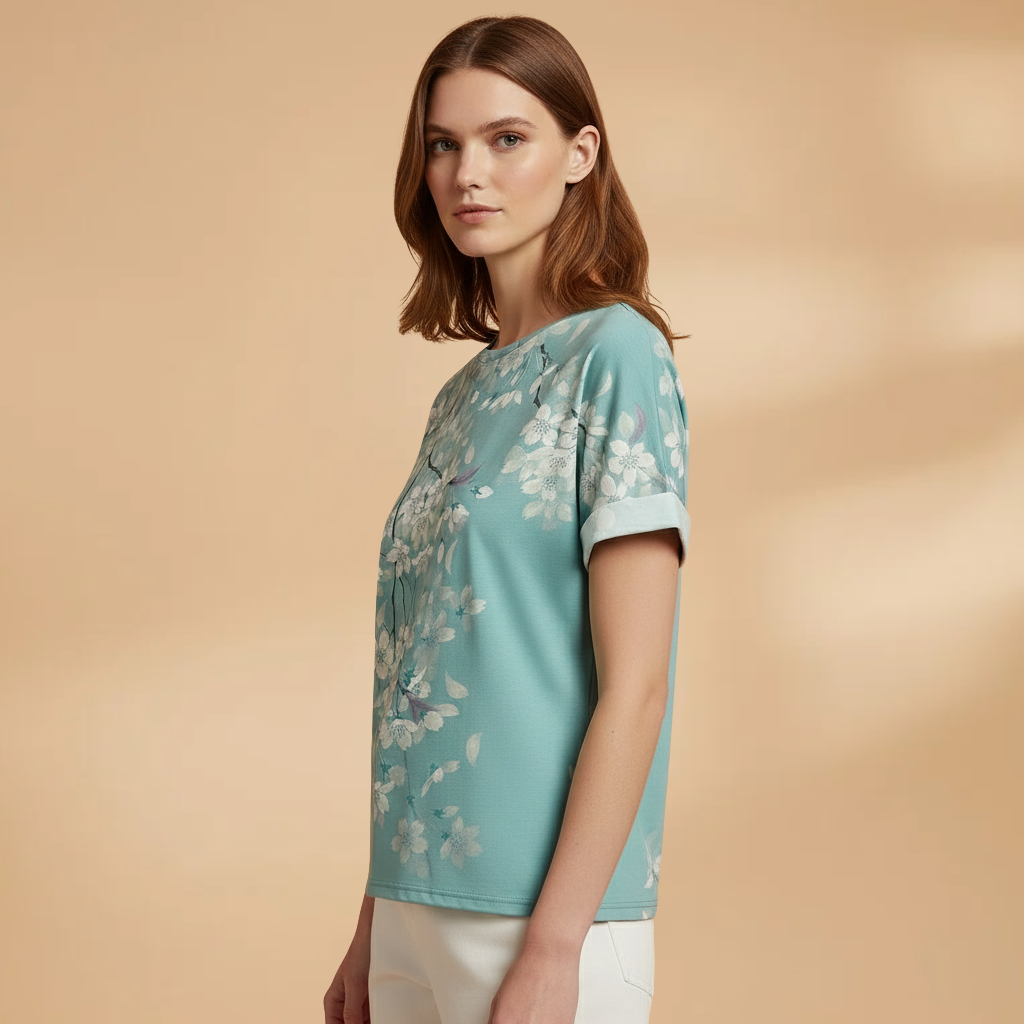Women's Oversized T-Shirt with Round Neck and Short Sleeves